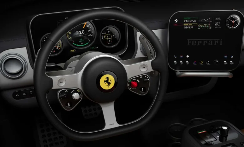 مقصورة سيارة فيراري الكهربائية الأولى ferrari luce interior