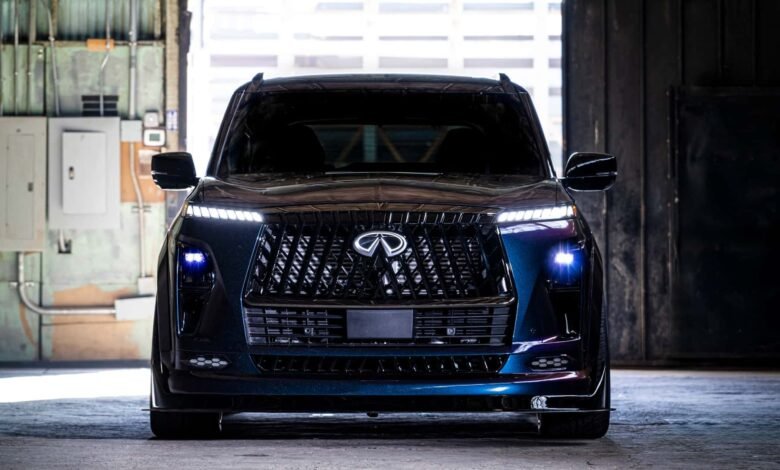 سيارة إنفينيتي QX80 Red Sport الرياضية عالية الأداء قبل الإطلاق الرسمي
