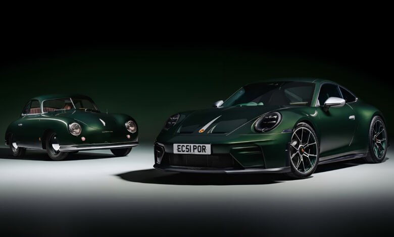 بورشه 911 GT3 Touring Earls Court 51 Edition باللون الأخضر المستوحى من سيارة بورشه 356 موديل 1951